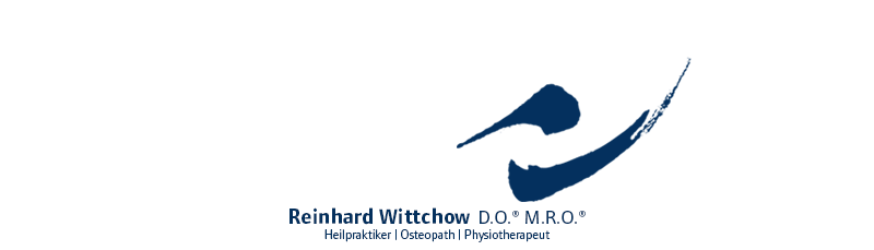 Logo und Schriftzug von Reinhard Wittchow D.O. M.R.O. – Heilpraktiker, Osteopath, Physiotherapeut